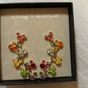 BaubleBar multi colored Mickey Mouse stone earrings.
